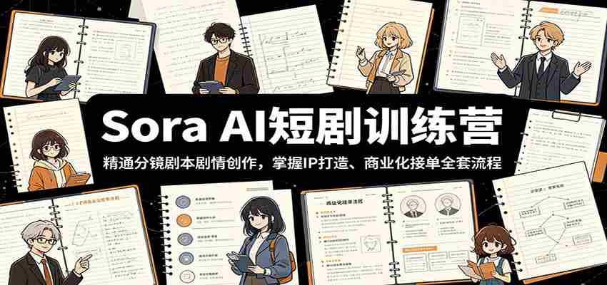 Sora AI短剧训练营：精通分镜剧本剧情创作，掌握IP打造、商业化接单全套流程-晓懂云创