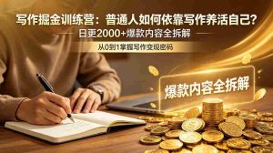 (18901期)写作掘金训练营:普通人如何依靠写作养活自己?日更2000+爆款内容全拆解-晓懂云创