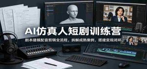AI仿真人短剧训练营:剧本建模配音剪辑全流程,拆解成熟案例,搭建变现闭环-晓懂云创