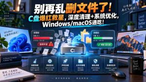 别再乱删文件了!C盘爆红救星,深度清理+系统优化,Windows/macOS通吃!-晓懂云创