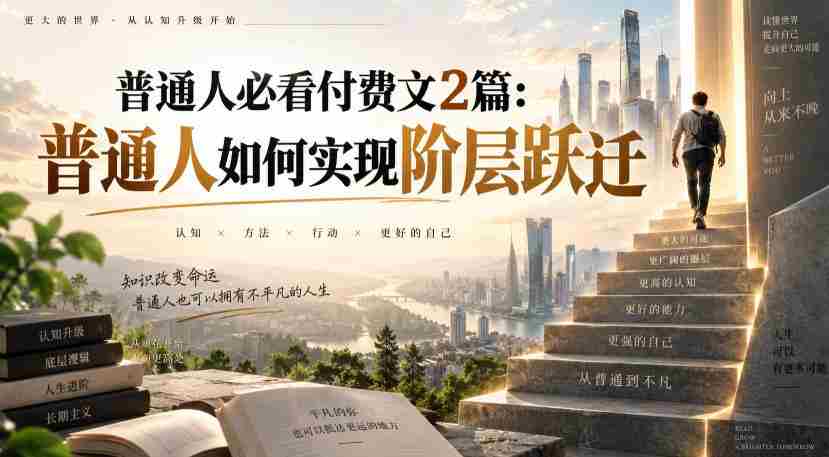普通人必看付费文2篇：普通人如何实现阶层跃迁-晓懂云创