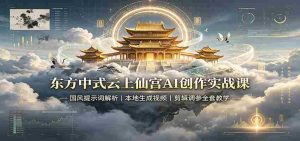 东方中式云上仙宫AI创作实战课：国风提示词解析，本地生成视频，剪辑调参全套教学-晓懂云创