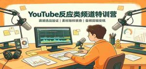 YouTube反应类频道特训营:赛道选品验证,素材版权核查,音频剪辑变现-晓懂云创