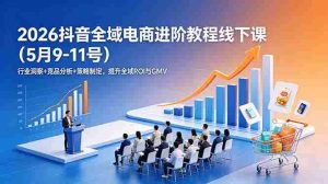 (18893期)2026抖音全域电商进阶教程线下课(5月9-11号)行业洞察+竞品分析+策略制定,提升全域ROI与GMV-晓懂云创