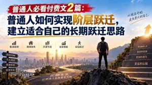 （20262期）普通人必看付费文2篇：普通人如何实现阶层跃迁，建立适合自己的长期跃迁思路-晓懂云创