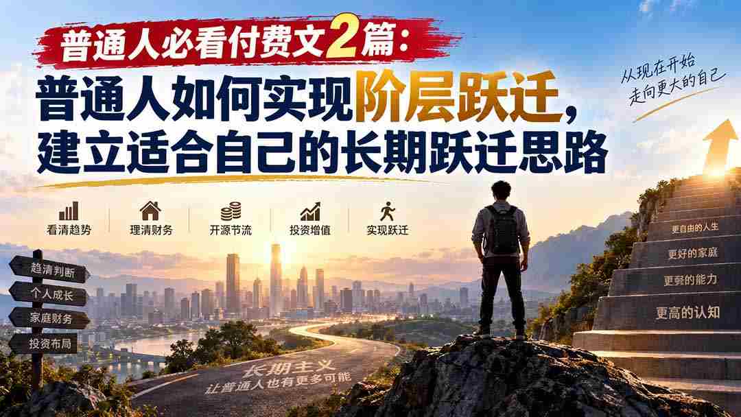 （20262期）普通人必看付费文2篇：普通人如何实现阶层跃迁，建立适合自己的长期跃迁思路-晓懂云创