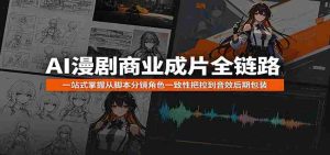 AI漫剧商业成片全链路:一站式掌握从脚本分镜角色一致性把控到音效后期包装-晓懂云创