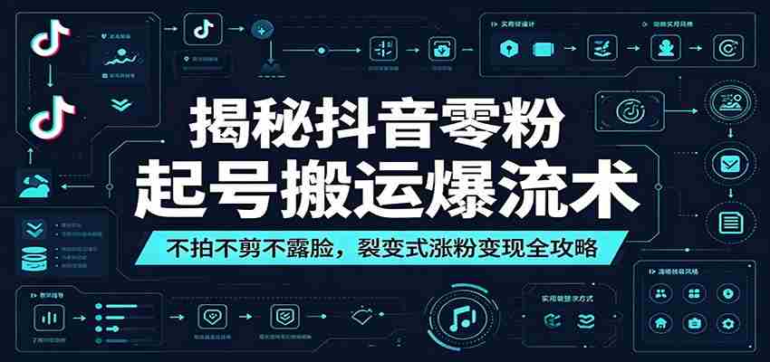 揭秘抖音零粉起号搬运爆流术：不拍不剪不露脸，裂变式涨粉变现全攻略-晓懂云创