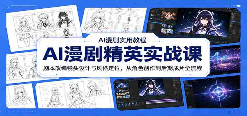 AI漫剧精英实战课：剧本改编镜头设计与风格定位，从角色创作到后期成片全流程-晓懂云创