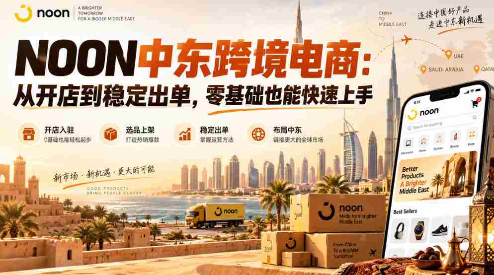 NOON中东跨境电商:从开店到稳定出单,零基础也能快速上手(更新2026)-晓懂云创