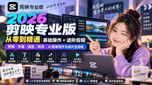 (20276期)2026剪映专业版从零到精通|基础操作+进阶剪辑|剪辑·字幕·调色·特效|AI智能创作与成片全流程-晓懂云创