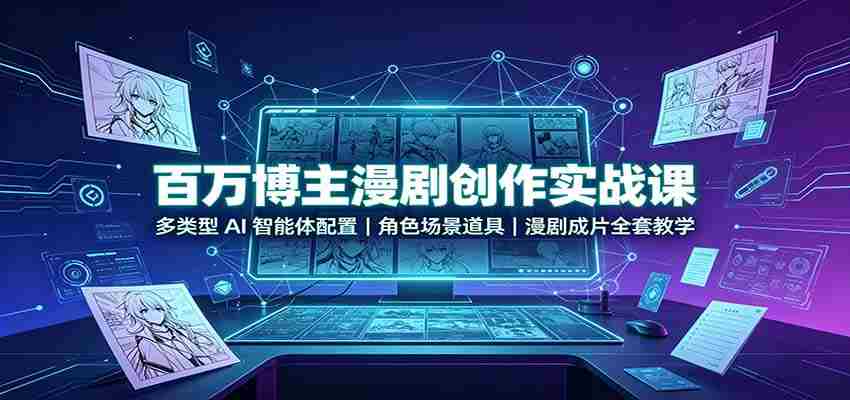 百万博主漫剧创作实战课:多类型AI智能体配置,角色场景道具,漫剧成片全套教学-晓懂云创