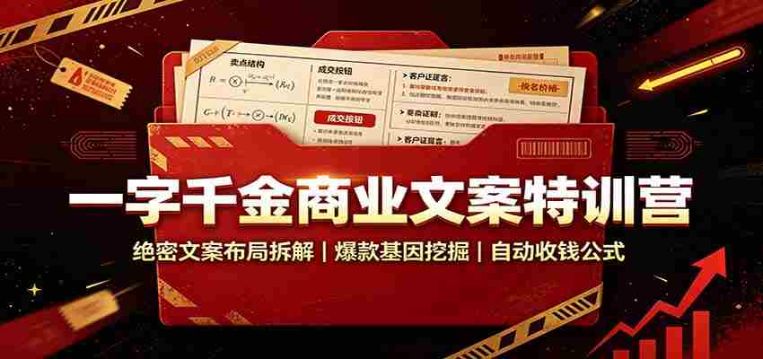 一字千金商业文案特训营:绝密文案布局拆解,爆款基因挖掘,自动收钱公式-晓懂云创