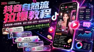 (20279期)抖音自然流拉爆教程-更新:做懂流量的主播,新规适配+持续更新,话术+投放+起号一站式实战教学-晓懂云创