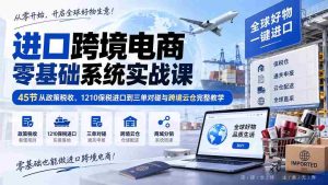 (20287期)进口跨境电商零基础系统实战课:45节从政策税收、1210保税进口到三单对碰与跨境云仓完整教学-晓懂云创