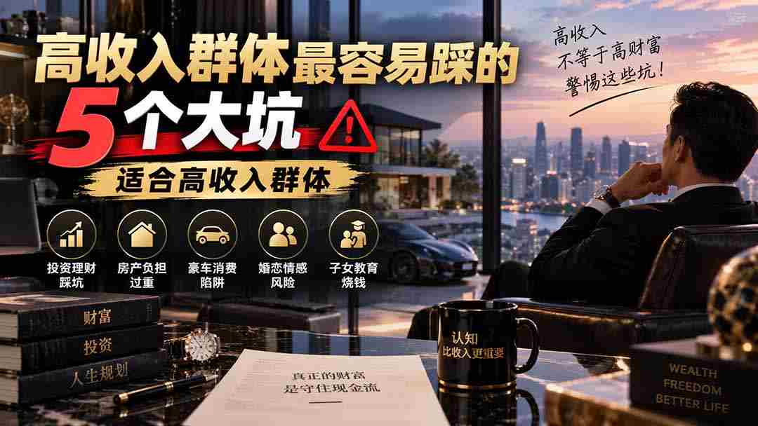 （20289期）付费文章：高收入群体最容易踩的5个大坑，适合高收入群体-晓懂云创