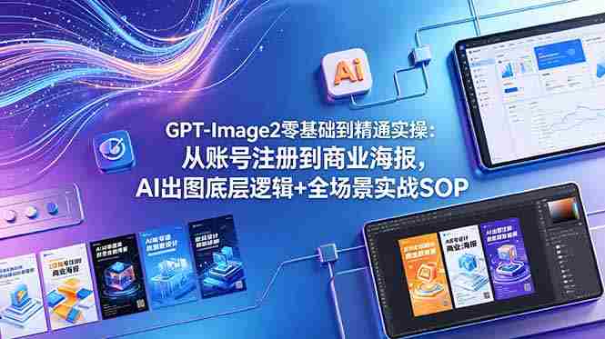 (18835期)GPT-Image2零基础到精通实操:从账号注册到商业海报,AI出图底层逻辑+全场景实战SOP-晓懂云创