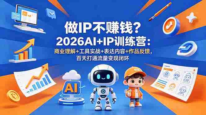 （18839期）做IP不赚钱？2026AI+IP训练营：商业理解+工具实战+表达内容+作品反馈，百天打通流量变现闭环-晓懂云创