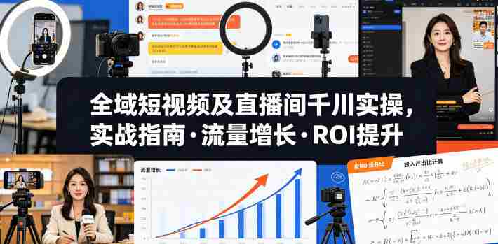 全域短视频及直播间千川实操,实战指南·流量增长·ROI提升(更新)-晓懂云创