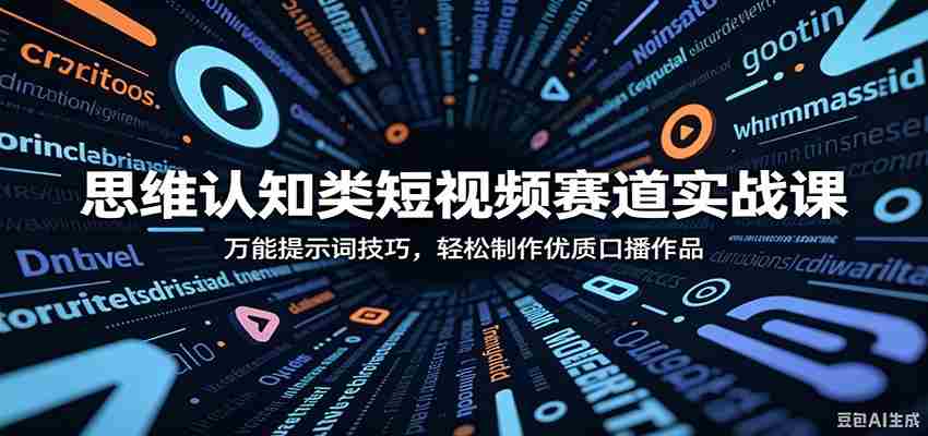 思维认知类短视频赛道实战课:万能提示词技巧,轻松制作优质口播作品-晓懂云创