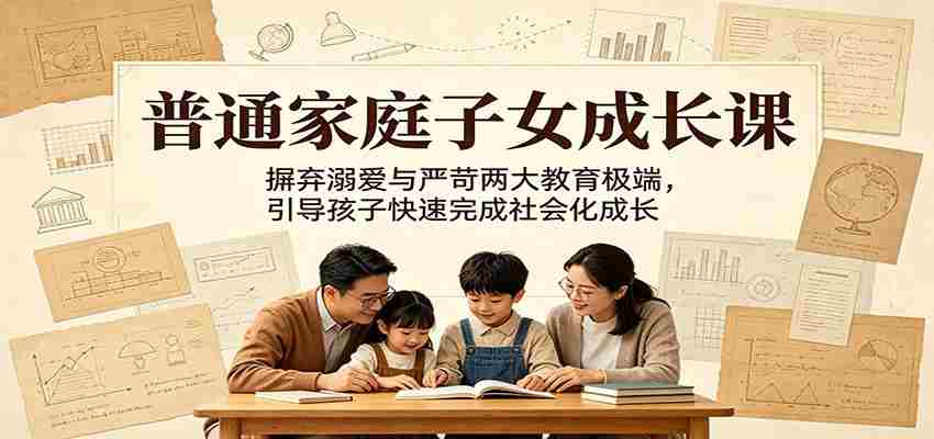 普通家庭子女成长课：摒弃溺爱与严苛两大教育极端，引导孩子快速完成社会化成长-晓懂云创