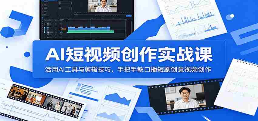 AI短视频创作实战课:活用AI工具与剪辑技巧,手把手教口播短剧创意视频创作-晓懂云创