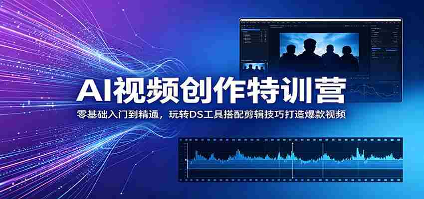 AI视频创作特训营:零基础入门到精通,玩转DS工具搭配剪辑技巧打造爆款视频-晓懂云创