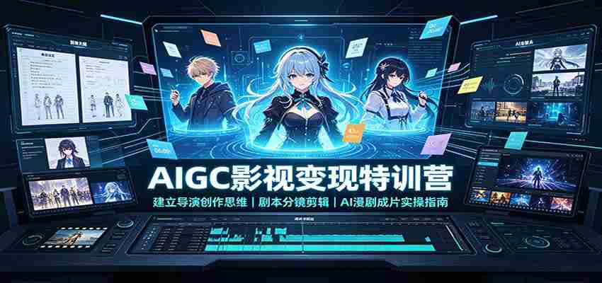 AIGC影视变现特训营:建立导演创作思维,剧本分镜剪辑,AI漫剧成片实操指南-晓懂云创