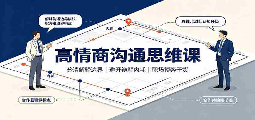 高情商沟通思维课:分清解释边界,避开辩解内耗,职场博弈干货-晓懂云创