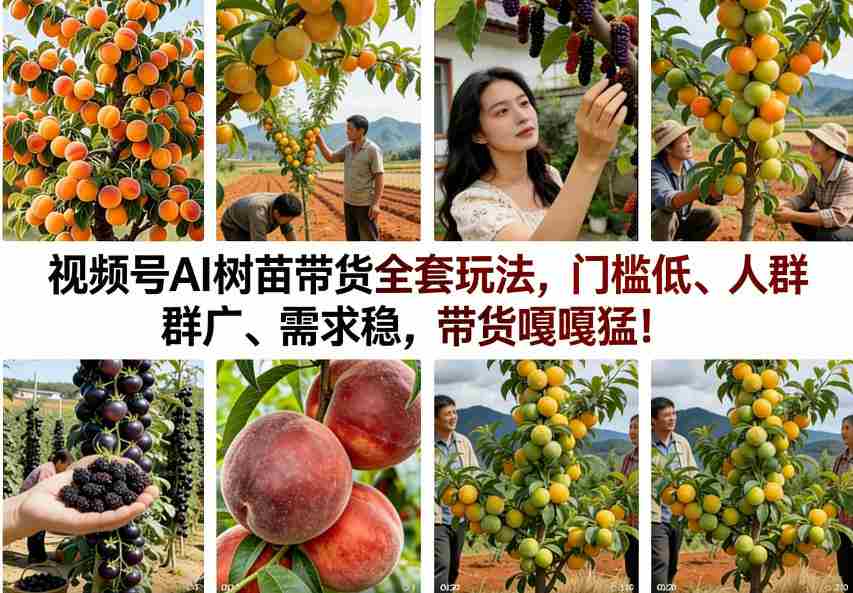 视频号AI树苗带货全套玩法,门槛低、人群广、需求稳,带货嘎嘎猛!(更新0908)-晓懂云创