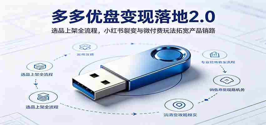 多多优盘变现落地2.0:选品上架全流程,小红书裂变与微付费玩法拓宽产品销路-晓懂云创