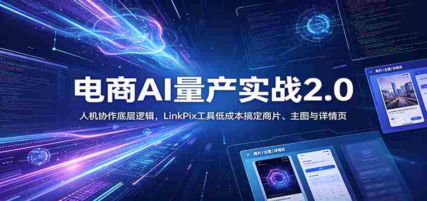电商人AI量产实战2.0:人机协作底层逻辑,LinkPix工具低成本搞定商片、主图与详情页-晓懂云创