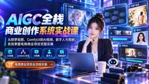 (20342期)AIGC全栈商业创作系统实战课:从即梦绘图、ComfyUI到AI视频、数字人与剪映,系统掌握电商商业项目完整实操-晓懂云创