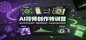 AI符师创作特训营:提示词与符法创作,漫剧剪辑进阶,多品类内容实操指南-晓懂云创