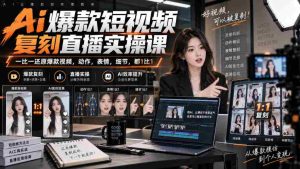 天诺老吴Ai爆款短视频复刻直播实操课,一比一还原爆款视频,动作,表情,细节,都1比1-晓懂云创