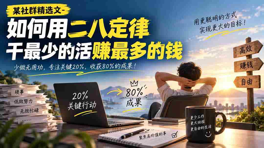 某社群精选文-如何用二八定律干最少的活赚最多的钱-晓懂云创