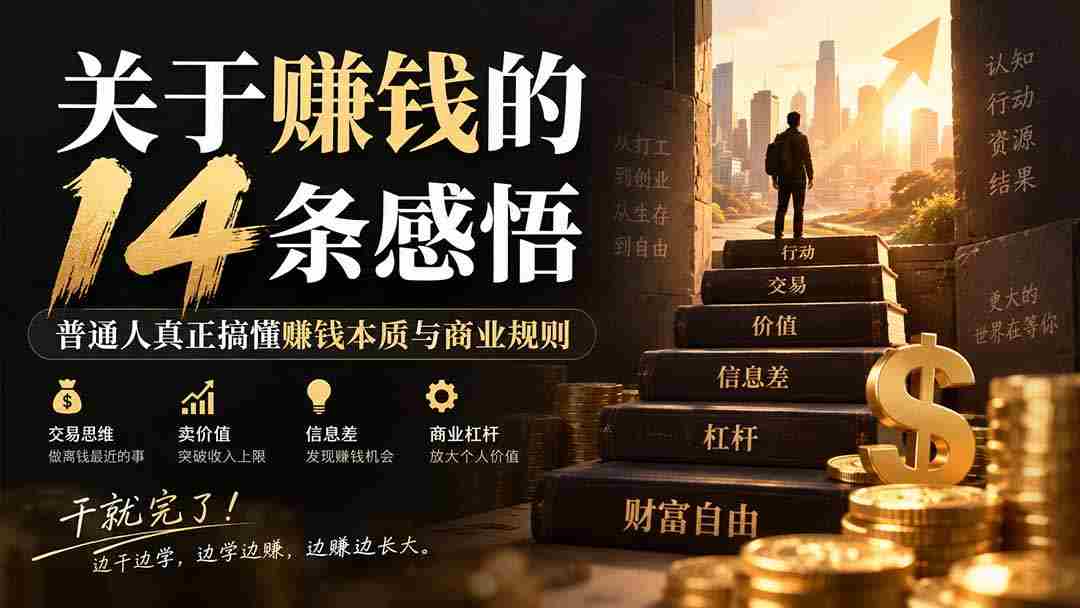 付费文章：关于賺钱的14条感悟关于赚钱的14条感悟：普通人真正搞懂赚钱本质与商业规则-晓懂云创
