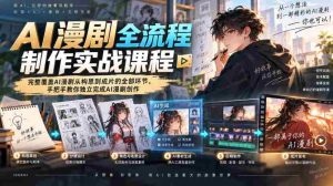 AI漫剧全流程制作实战课程,完整覆盖AI漫剧从构思到成片的全部环节,手把手教你独立完成AI漫剧创作-晓懂云创