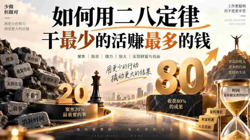 付费文章:如何用二八定律干最少的活賺最多的钱-晓懂云创