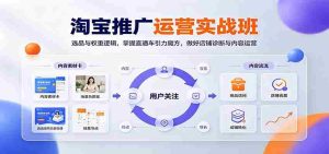 淘宝推广运营实战班:选品与权重逻辑,掌握直通车引力魔方,做好店铺诊断与内容运营-晓懂云创