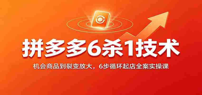 拼多多6杀1技术:机会商品到裂变放大,6步循环起店全案实操课-晓懂云创