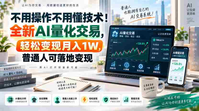 不用操作不用懂技术!全新AI量化交易,轻松变现月入1W,普通人可落地变现!【揭秘】-晓懂云创