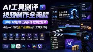 从零开始打造爆款AI测评视频,掌握全流程,轻松实现高完播率,开启广告收益之旅-晓懂云创