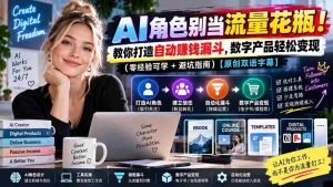 AI角色别当流量花瓶！教你打造自动赚钱漏斗，数字产品轻松变现（零经验可学+避坑指南）【原创双语字幕】-晓懂云创